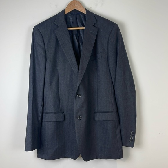 Brooks Brothers Wool Saxxon Blazer Blue Size 44L/W38 - Picture 1 of 10